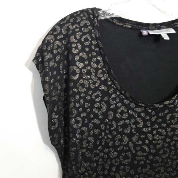 Jennifer Lopez Shimmer Animal Leopard  Print Tee M - Picture 3 of 5